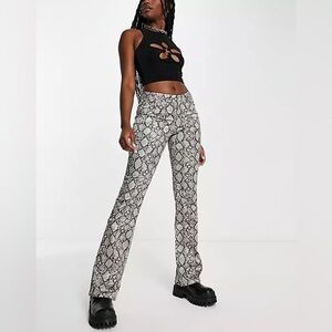 Asos straight leg snake print pants size 28x25